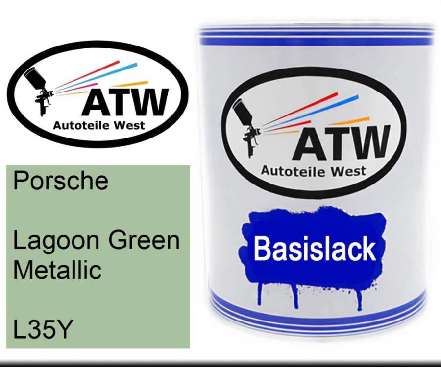 Porsche, Lagoon Green Metallic, L35Y: 1L Lackdose, von ATW Autoteile West.